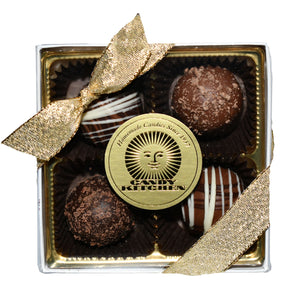 4 Piece Assorted Truffles Gold Gift Box