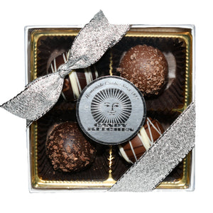 4 Piece Assorted Truffles Silver Gift Box