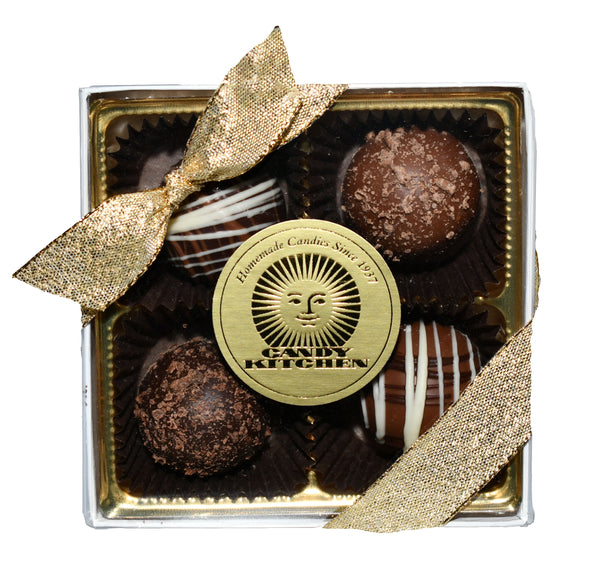 4 Piece Assorted Truffles Gold Gift Box