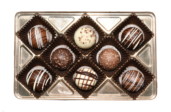 8 Piece Assorted Truffles Silver Gift Box
